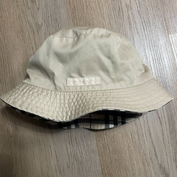 Burberry Nova Check Bucket Hat reversible plain plaid - Picture 3 of 5